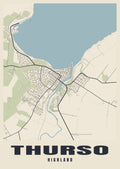 Street map poster of Thurso, Highland
