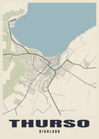 Street map poster of Thurso, Highland