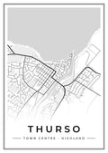 Street map poster of Thurso town centre, Highland