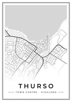 Street map poster of Thurso town centre, Highland