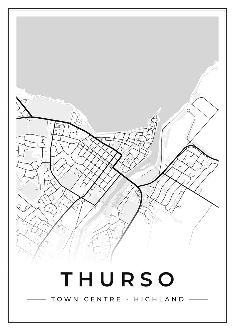 Thurso Town Centre Street Map Poster