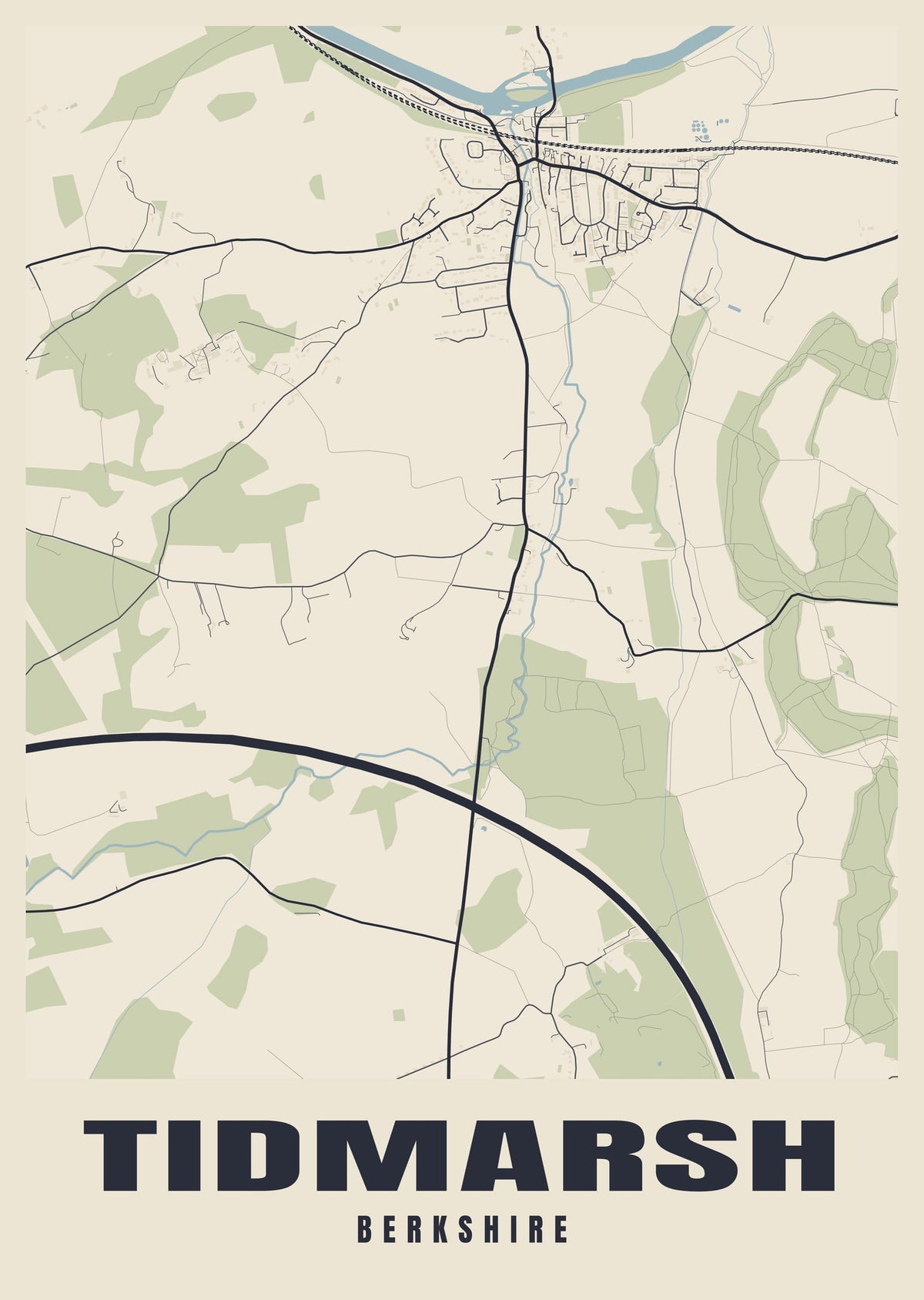 Street map poster of Tidmarsh, Berkshire