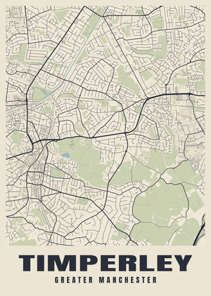 Timperley Street Map Poster