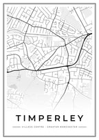 Street map poster of Timperley village centre, Greater Manchester