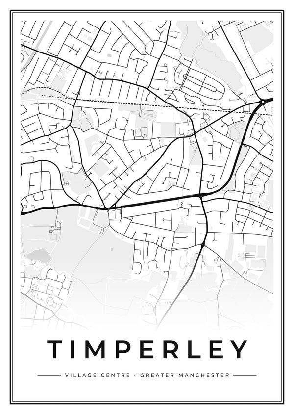 Timperley Village Centre Street Map Poster