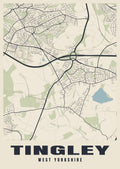 Street map poster of Tingley, West Yorkshire