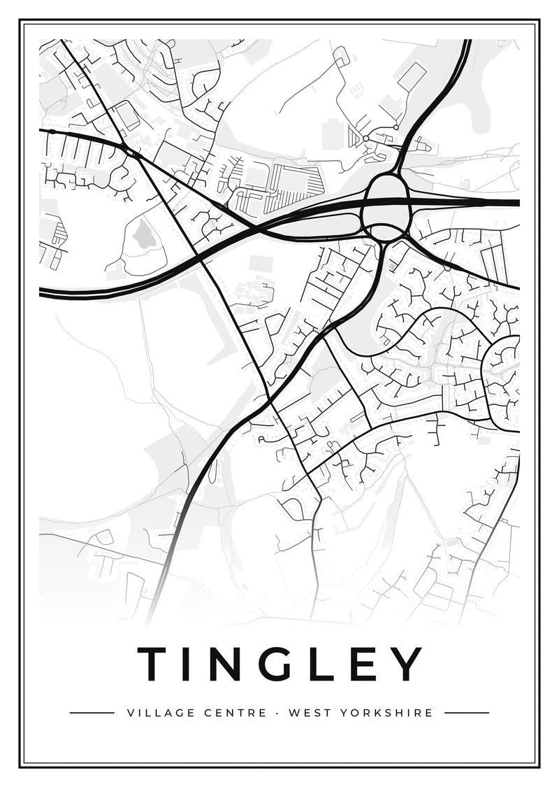 Tingley Village Centre Street Map Poster