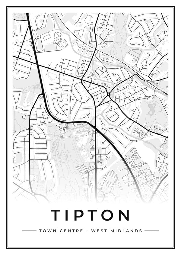 Tipton Town Centre Street Map Poster