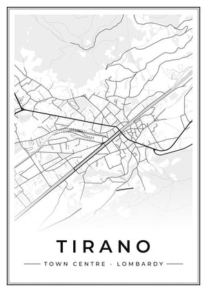 Tirano Town Centre Street Map Poster