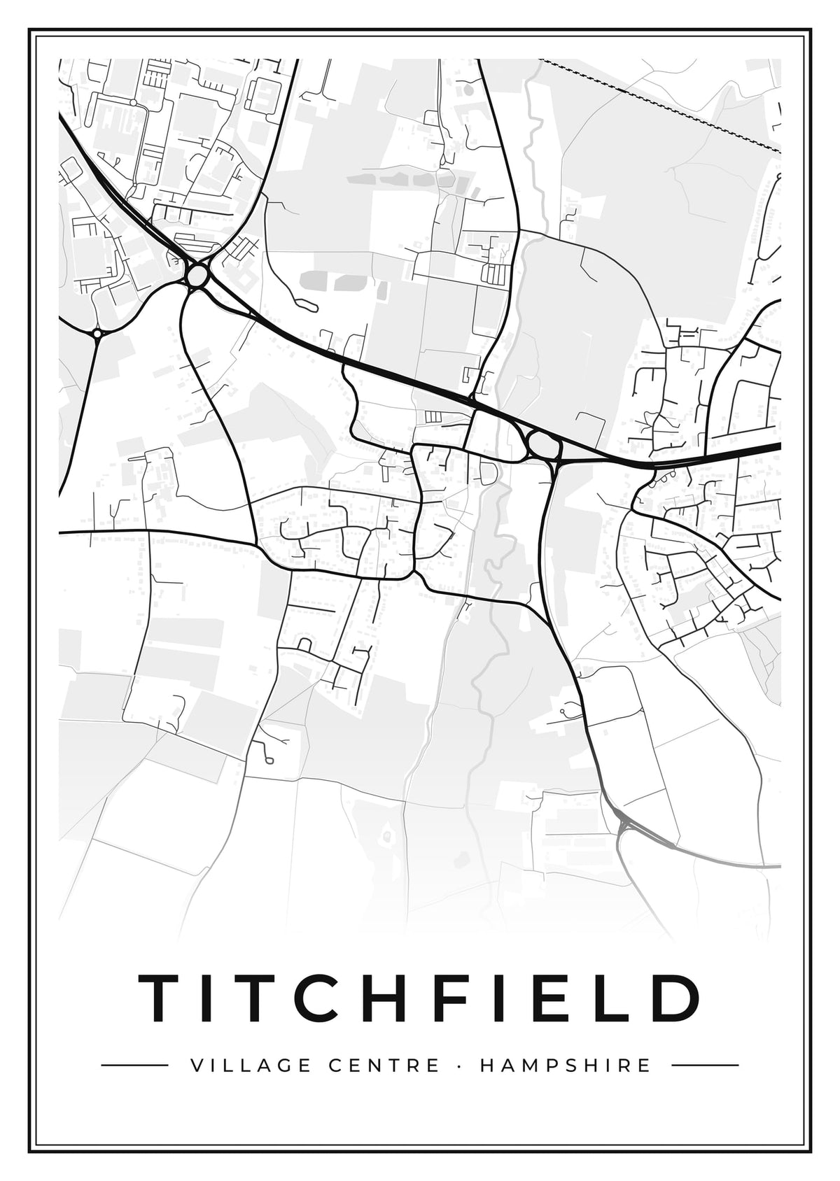 Street map poster of Titchfield village centre, Hampshire