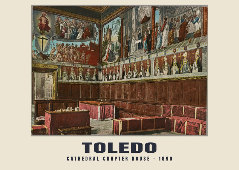 Kapittelzaal van de kathedraal, Toledo — 1890 · Historische fotochroomprint