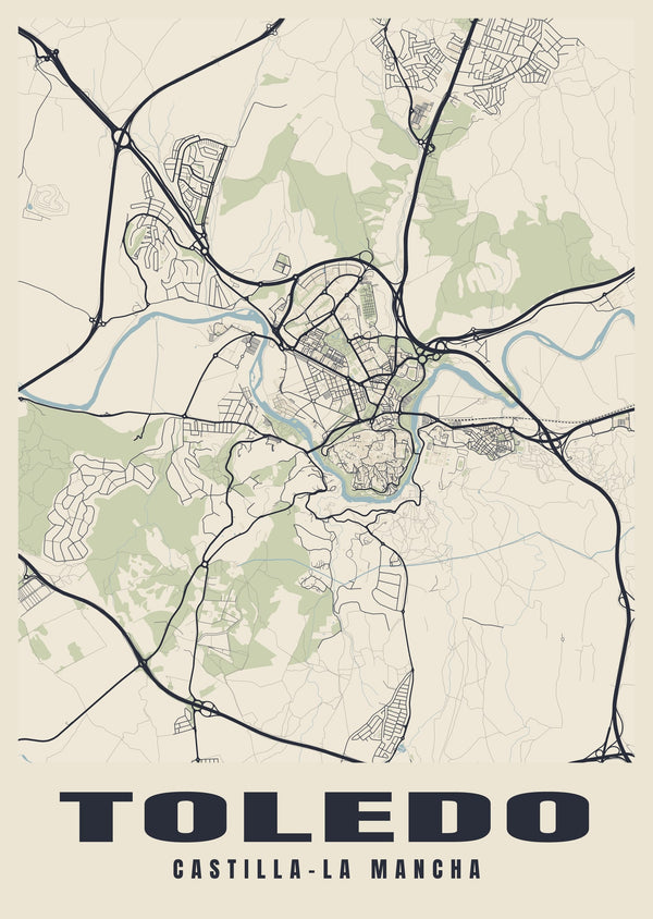 Toledo Street Map Poster