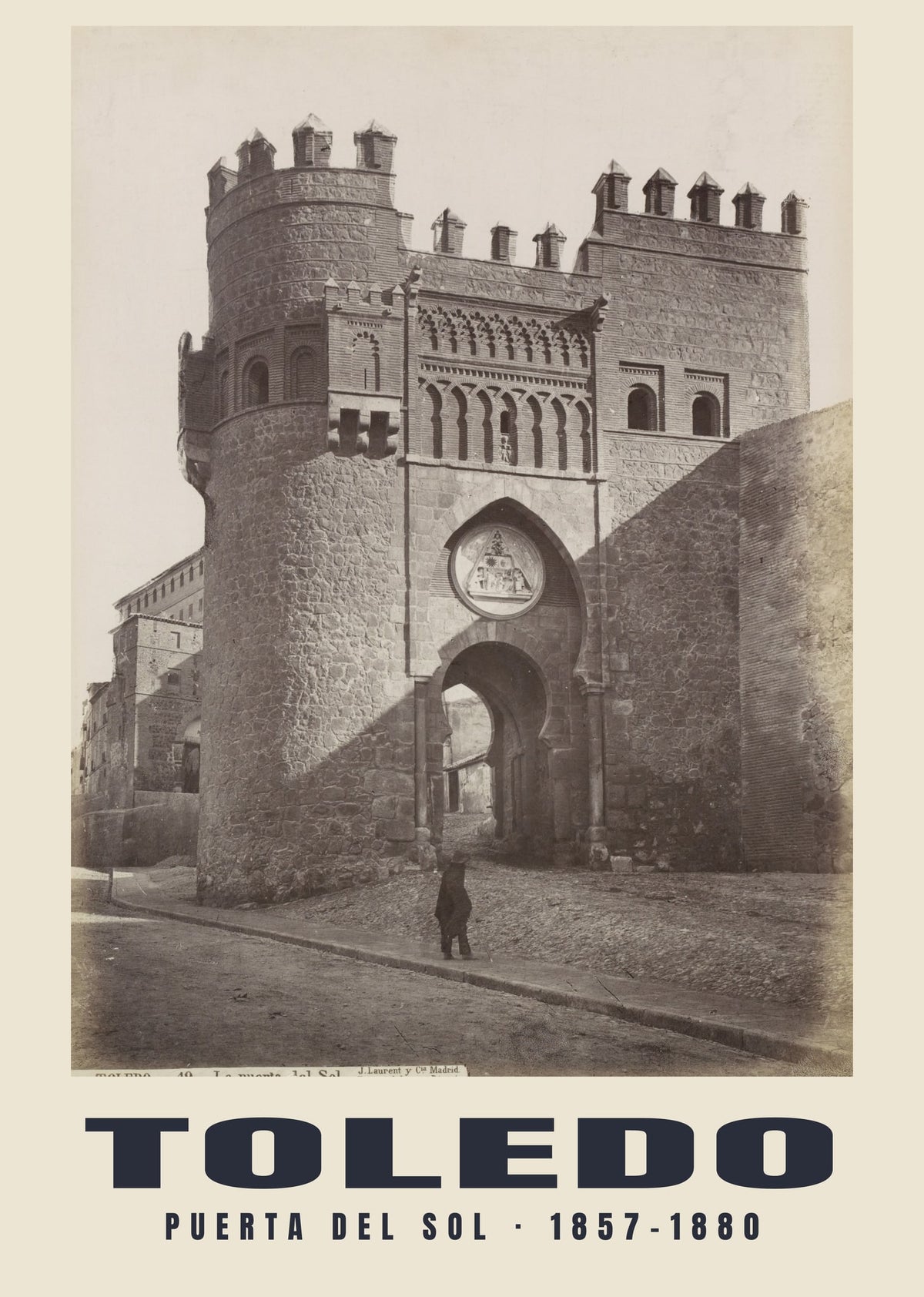 Puerta del Sol, Toledo — Historic photograph print, 1857–1880