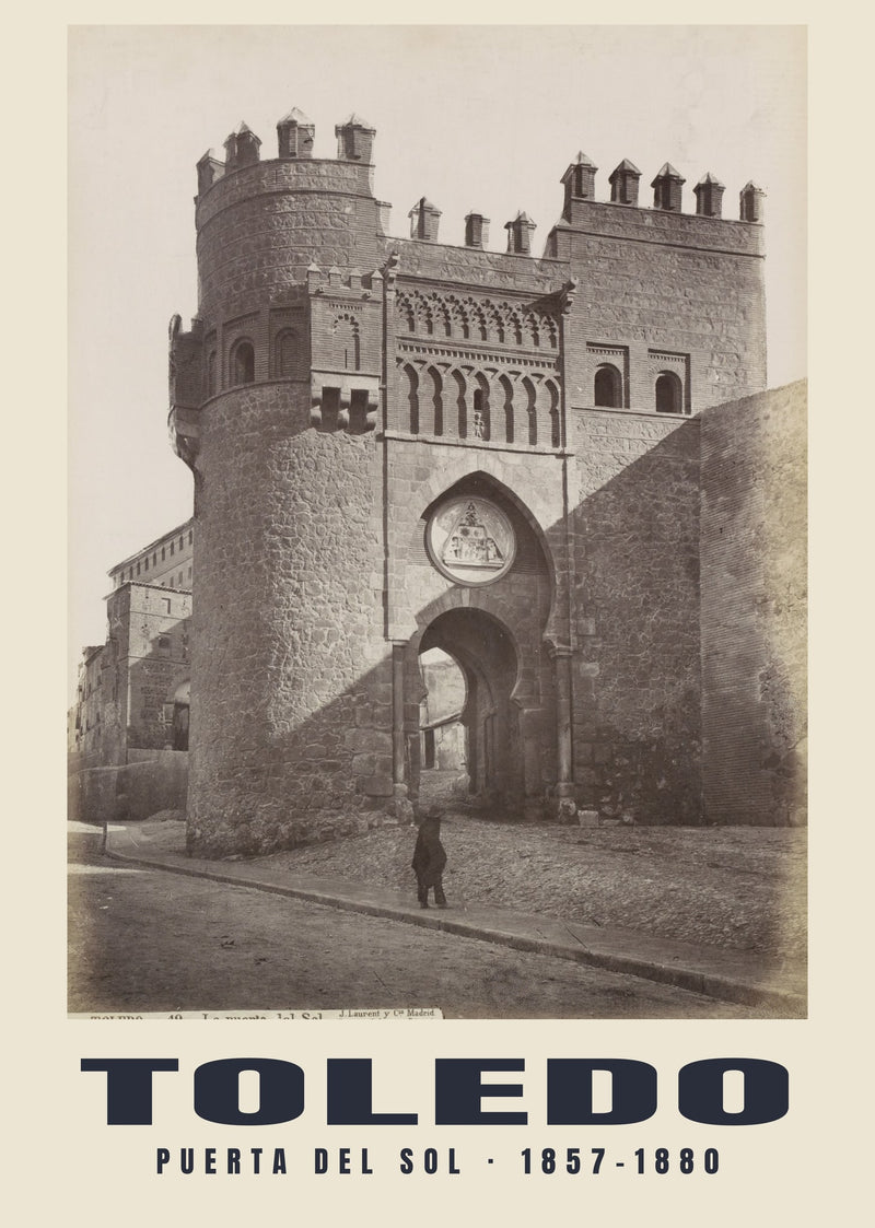 Puerta del Sol, Toledo — 1857–1880 · Historyczny wydruk fotograficzny