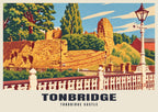 Tonbridge Castle poster, Retro Railway style
