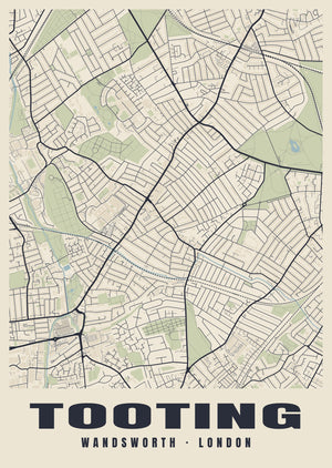 Tooting Heritage Street Map Poster