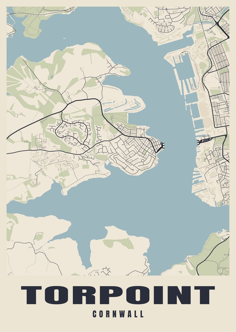 Torpoint Street Map Poster