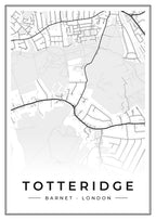 Street map poster of Totteridge, Barnet, London