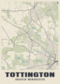 Street map poster of Tottington, Greater Manchester