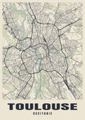 Street map poster of Toulouse, Occitanie