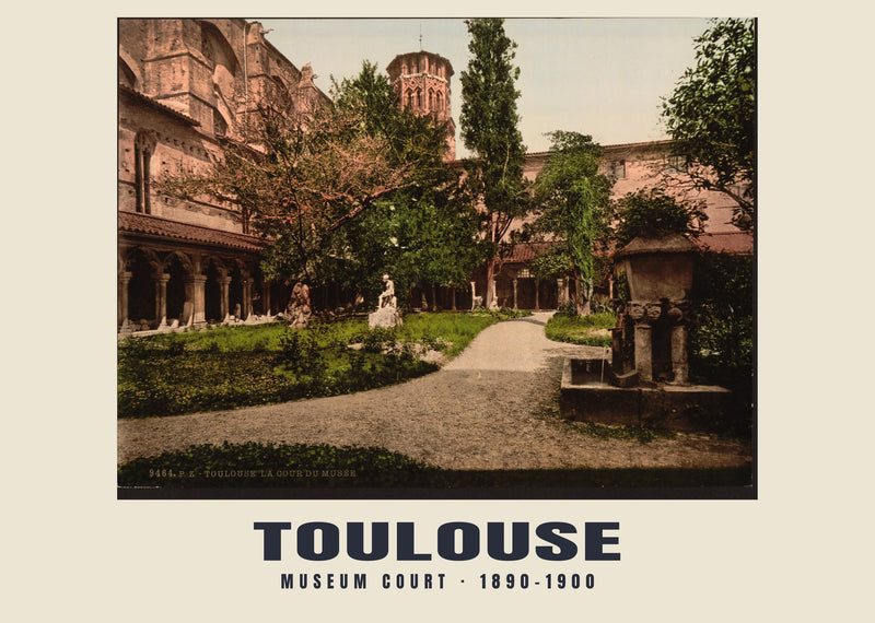 Cortile del museo, Toulouse — 1890–1900 · Stampa fotocromatica d’epoca
