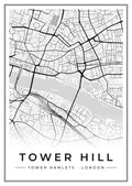 Street map poster of Tower Hill, Tower Hamlets, London