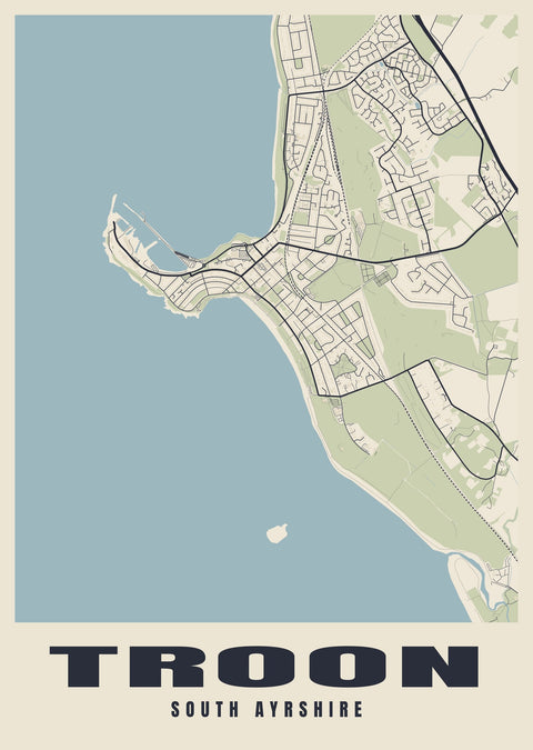 Troon Street Map Poster