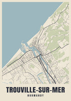 Street map poster of Trouville-sur-Mer, Normandy