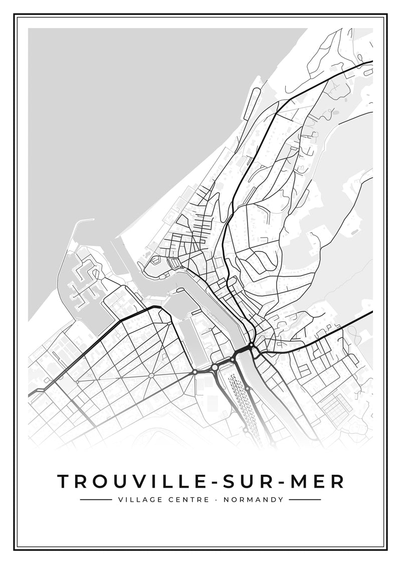 Trouville-sur-Mer Village Centre Street Map Poster