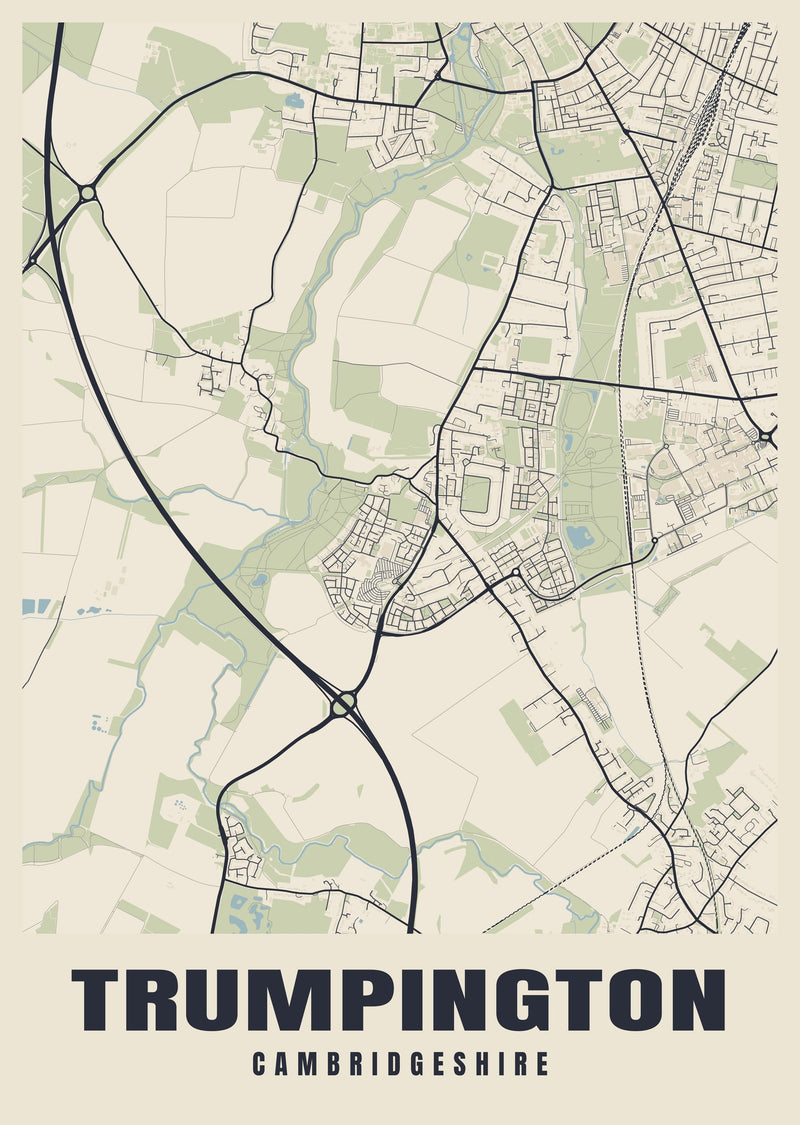Trumpington Street Map Poster