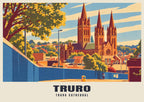 Truro Cathedral poster, Retro Railway style