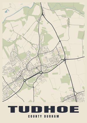 Tudhoe Street Map Poster