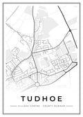 Street map poster of Tudhoe village centre, County Durham
