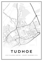 Street map poster of Tudhoe village centre, County Durham