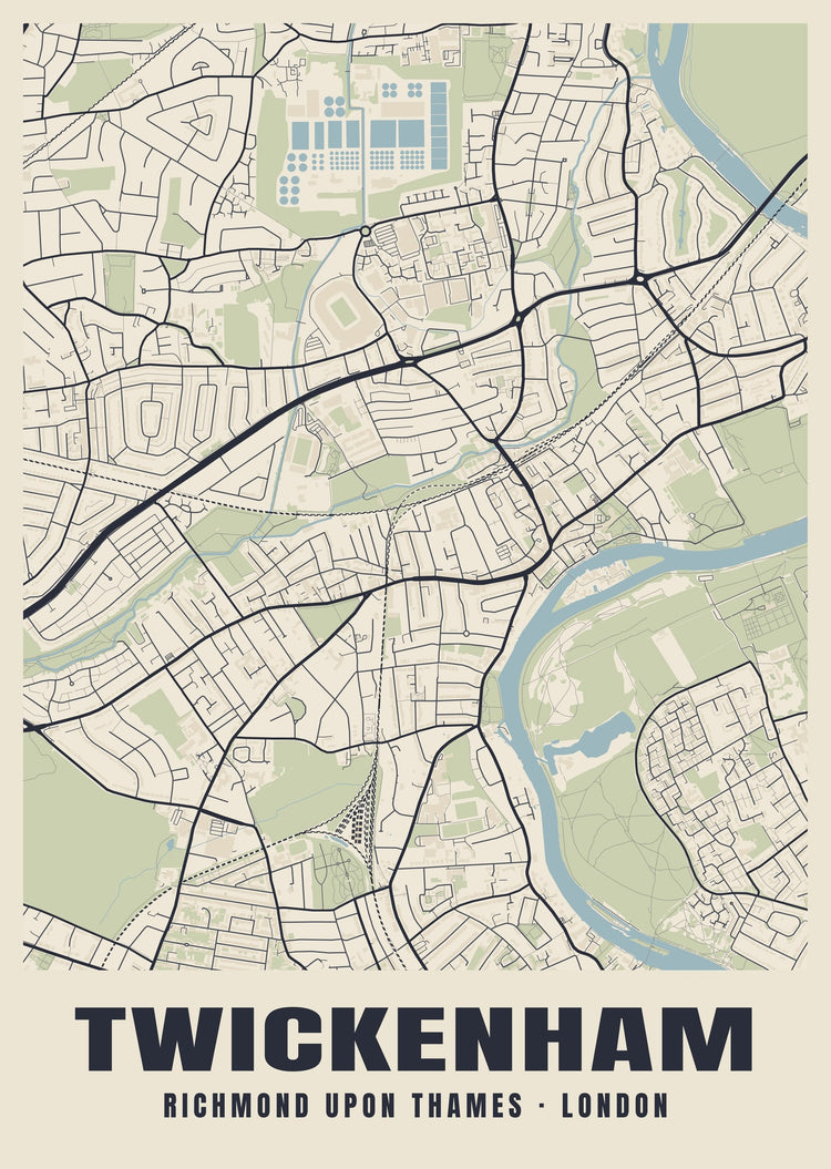 Twickenham Heritage Street Map Poster