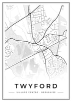 Street map poster of Twyford village centre, Berkshire