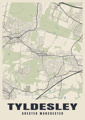 Tyldesley Street Map Poster