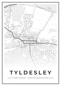 Street map poster of Tyldesley town centre, Greater Manchester
