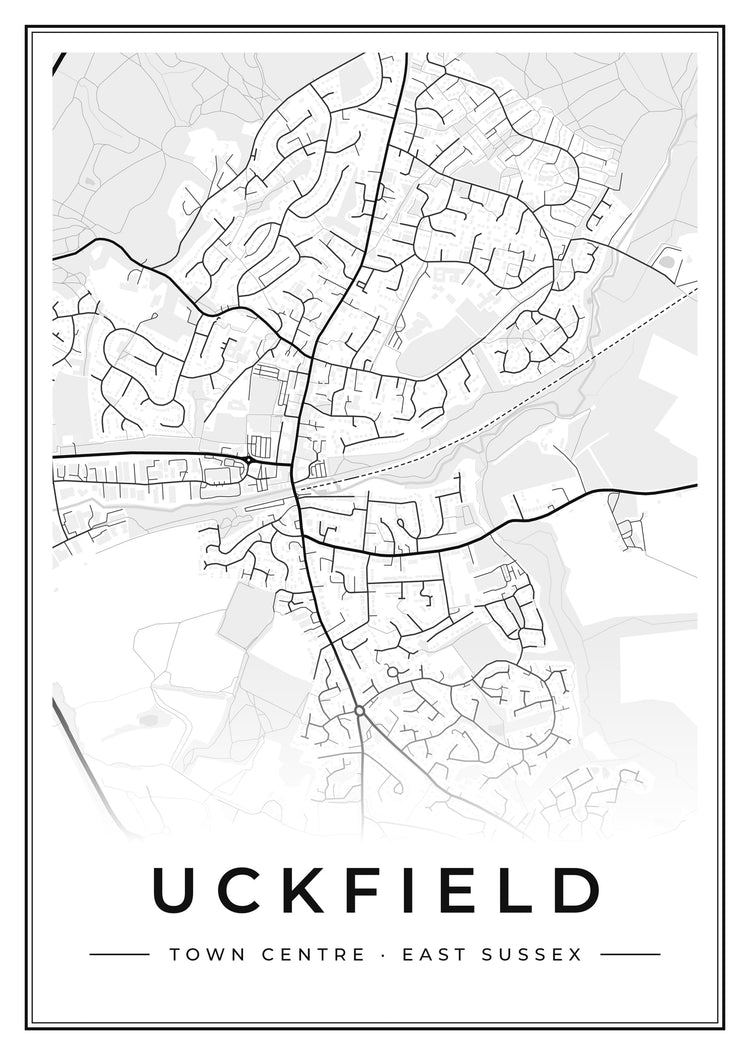 Uckfield Town Centre Street Map Poster
