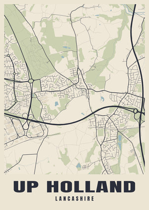 Up Holland Street Map Poster