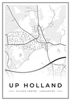 Street map poster of Up Holland village centre, Lancashire