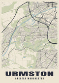 Street map poster of Urmston, Greater Manchester