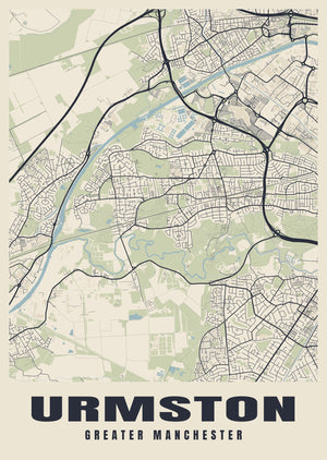 Urmston Street Map Poster