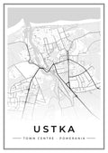 Street map poster of Ustka town centre, Pomerania