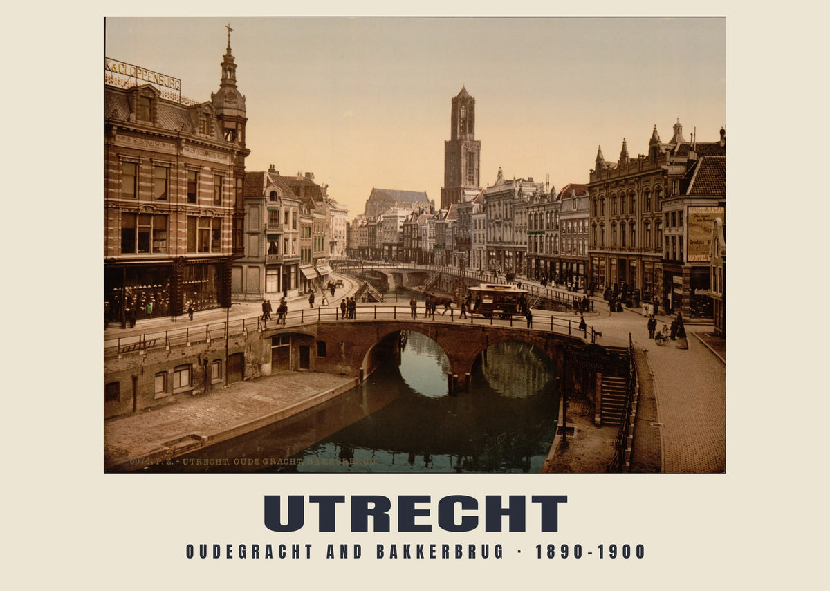 Oudegracht en Bakkerbrug, Utrecht, 1890–1900
