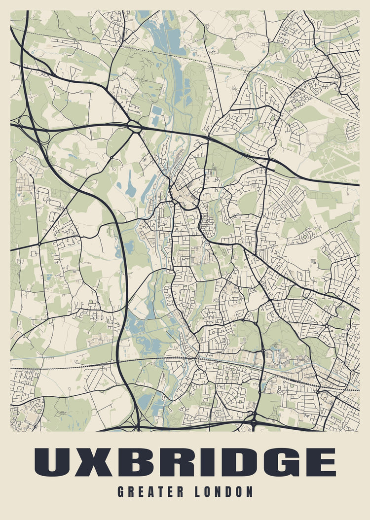 Uxbridge Street Map Poster
