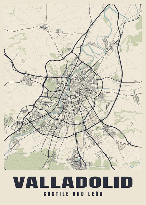 Valladolid Street Map Poster