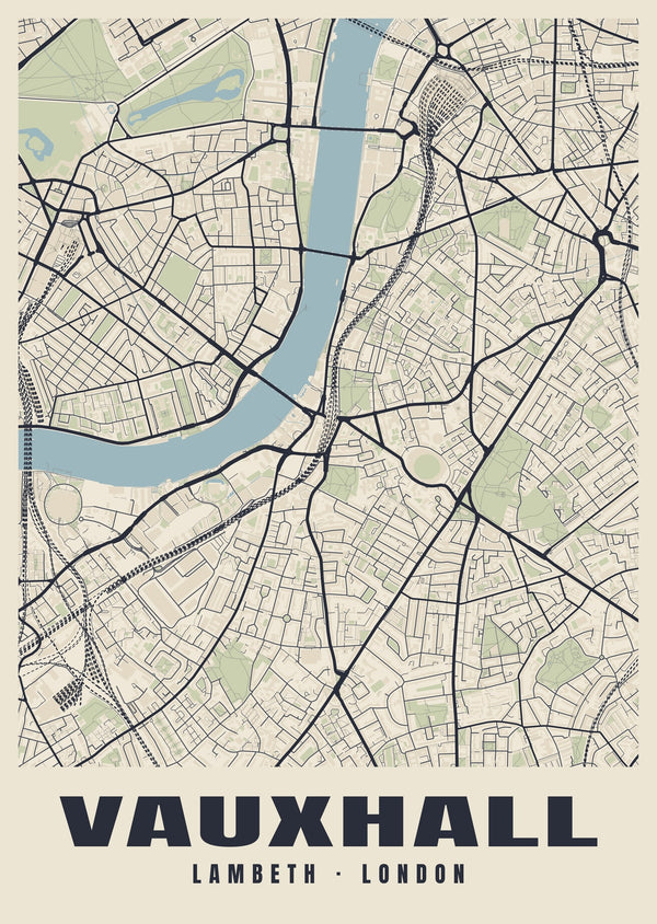 Vauxhall Heritage Street Map Poster