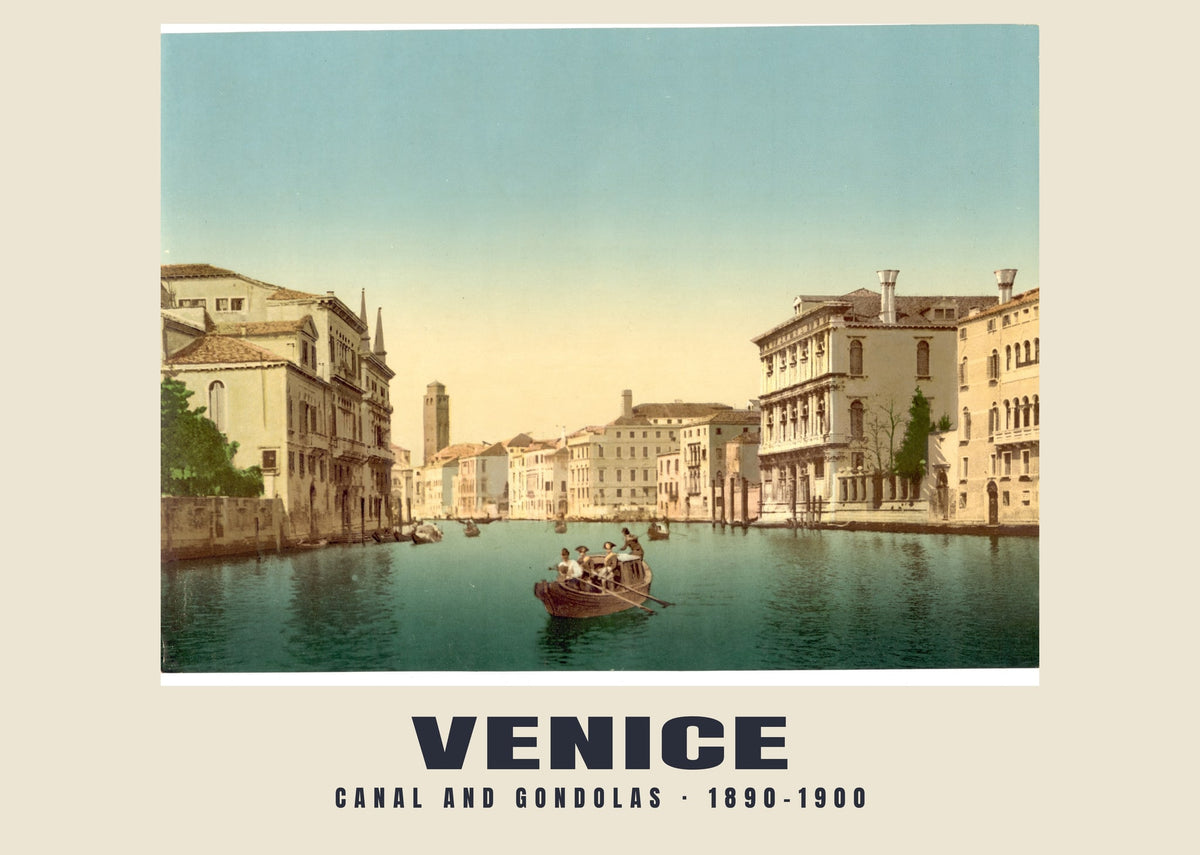 Kanal und Gondeln, Venedig, 1890–1900