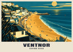 Ventnor Beach poster, Art Deco style